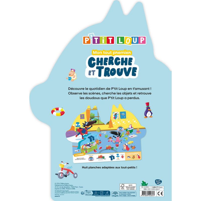 Livre d'éveil P'tit Loup Mon tout premier cherche et trouve Auzou Editions Packaging 4
