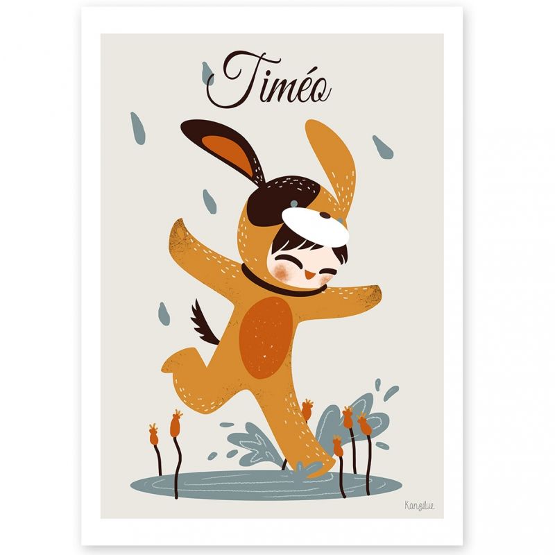 Affiche A3 Les adorables costumés Le chien (personnalisable) Kanzilue