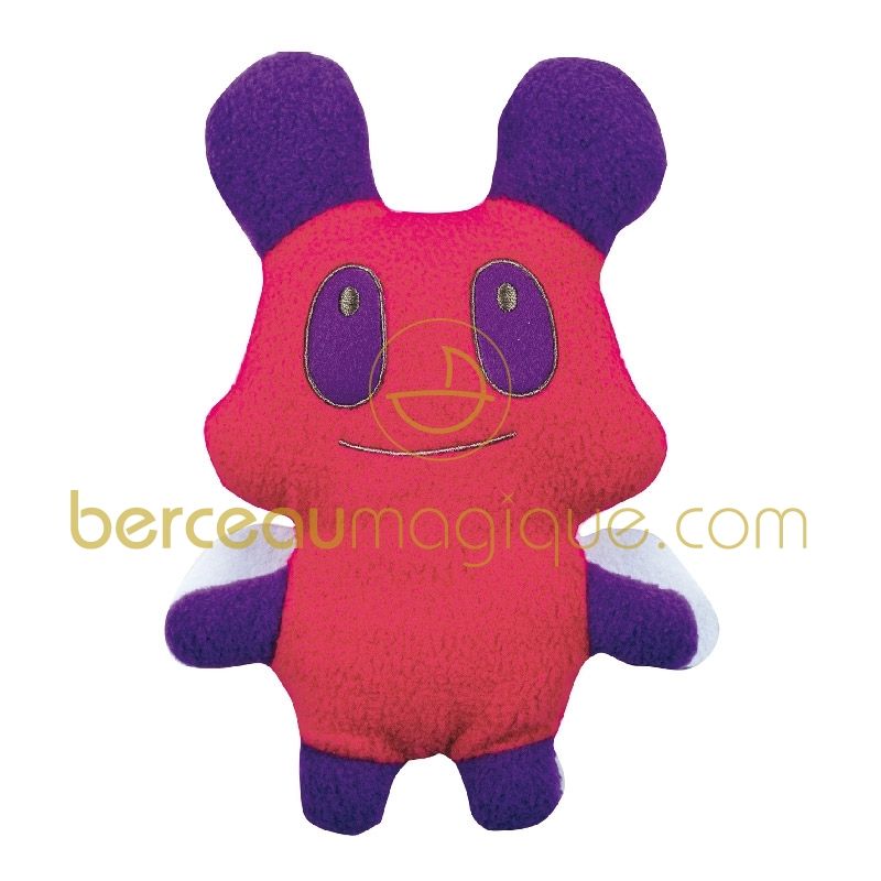 Peluche Panda en polaire fuschia - violet (24 cm) Trousselier