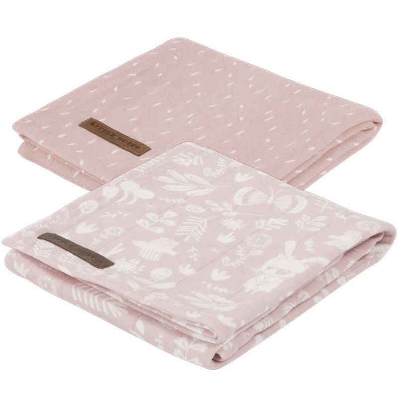 Lot de 2 langes Adventure pink (70 x 70 cm) Little Dutch