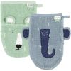 Lot de 2 gants de toilette Mr Polar Bear et Mrs Elephant - Trixie