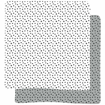 Lot de 2 langes Happy Dots gris (70 x 70 cm) Done by Deer