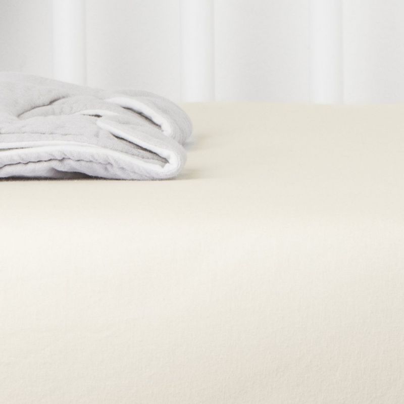 Drap housse en coton bio Ecru (50 x 83 cm) Kadolis Ambiance 2