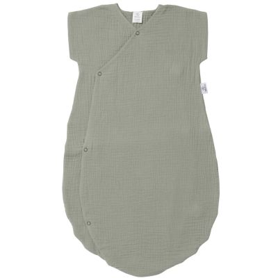 Gigoteuse d'été forme kimono double gaze vert de gris (6-18 mois)