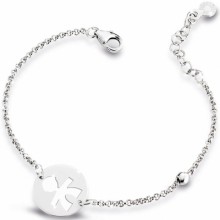 Bracelet sur chaîne Primegioie garçon rond avec perle (or blanc 375°)  par leBebé