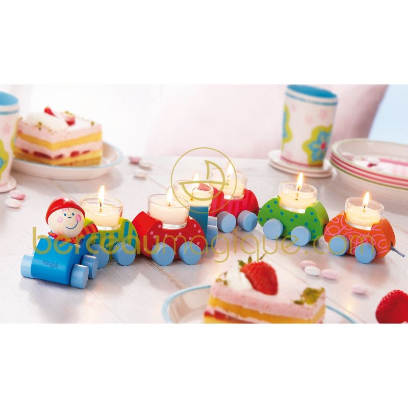 Train d'anniversaire porte-bougies Tchou Tchou (55cm) Haba