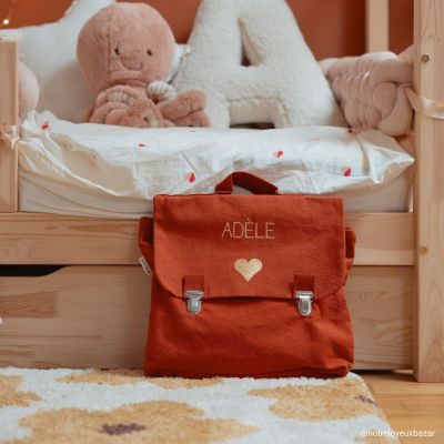 Cartable maternelle 33 cm terracotta (personnalisable)