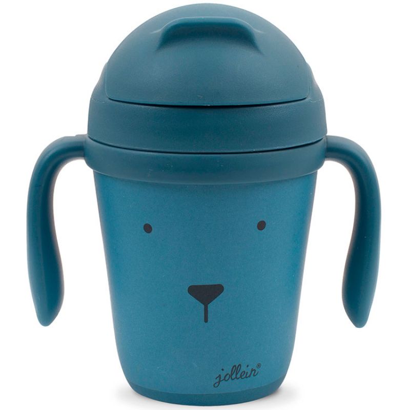 Tasse d'apprentissage en bambou Animal club bleu Jollein