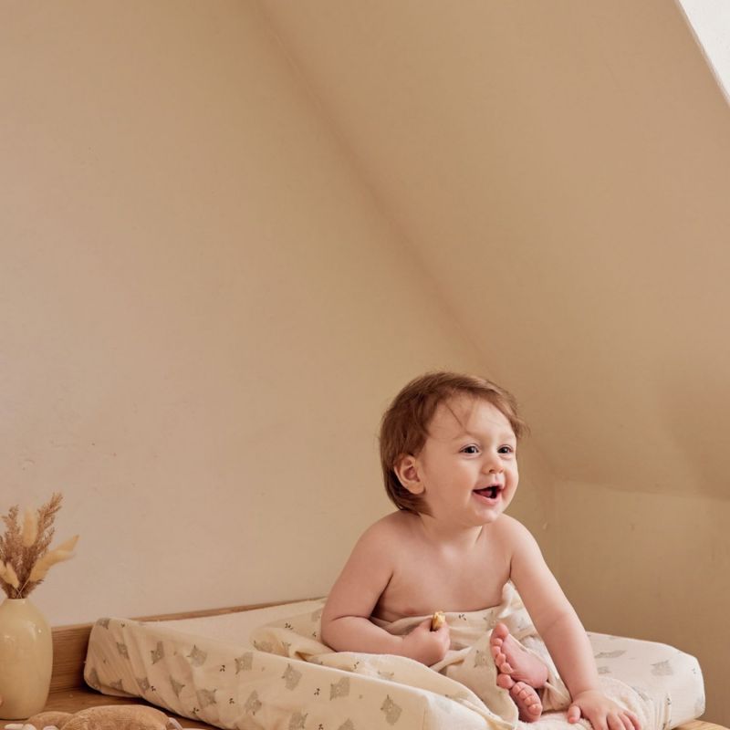 Housse de matelas à langer en éponge écrue Noukie's Ambiance 3
