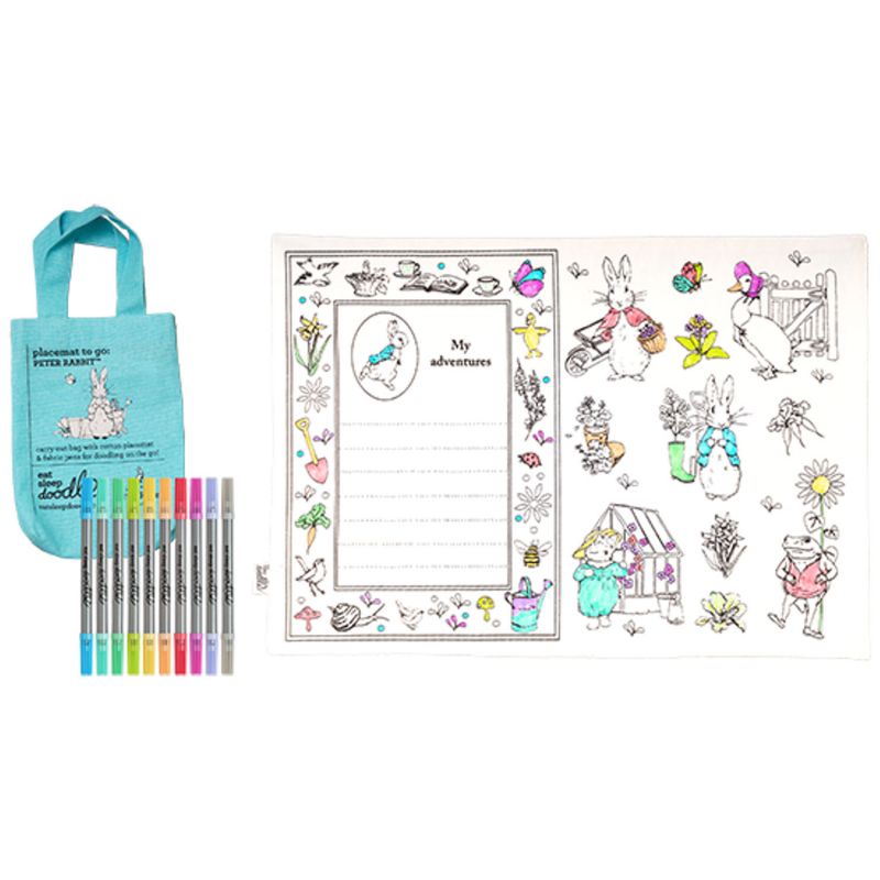 Set de table à colorier lavable et réutilisable Peter Rabbit avec 10 feutres Eatsleepdoodle Produit 3