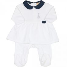 Pyjama robe en velours blanc Sophie la girafe (3 mois)  par Trois Kilos Sept