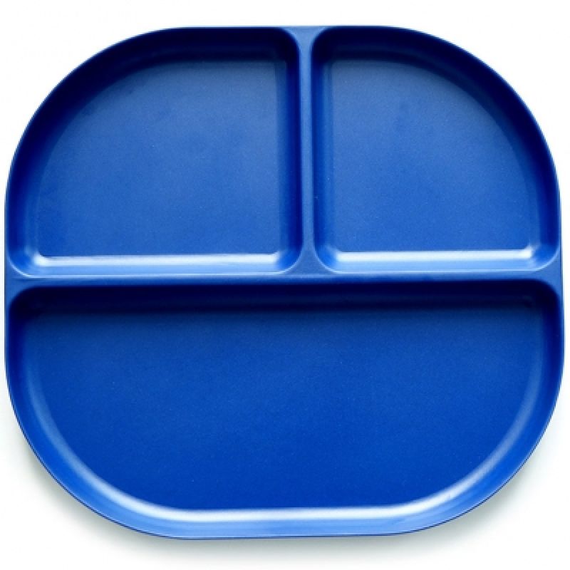 Assiette à compartiments en bambou Bambino bleu roi EKOBO