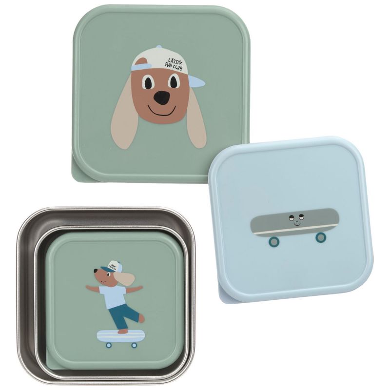 Lot de 3 boîtes à goûter inox Tiny Team Chien Lässig Produit 4