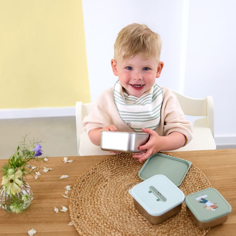 Lot de 3 boîtes à goûter inox Tiny Team Chien Lässig Ambiance 5