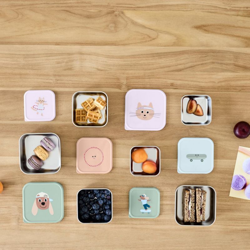 Lot de 3 boîtes à goûter inox Tiny Team Chien Lässig Ambiance 9