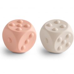 Lot de 2 balles sensorielles Blush-Shifting sands - Mushie