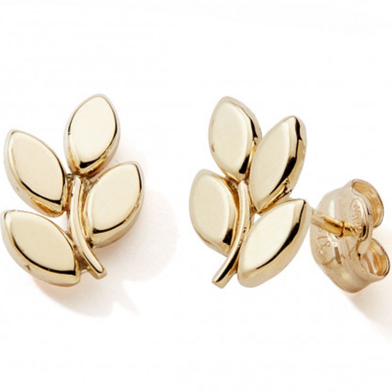 Boucles d'oreilles Feuille (or jaune 375°) Baby bijoux