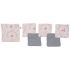 Lot de 5 lingettes avec pochette jardin enchanté et vert de gris (10x10 cm) - BB & Co Lot de 5 lingettes avec pochette jardin enchanté et vert de gris (10x10 cm) - BB & Co