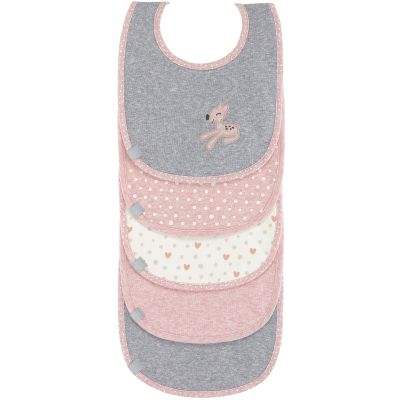 Lot 5 bavoirs en éponge coton Lela rose clair Lässig