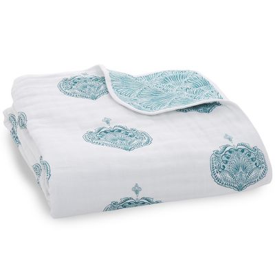 Couverture de rêve Dream blanket Paisley Teal (120 x 120 cm) aden + anais