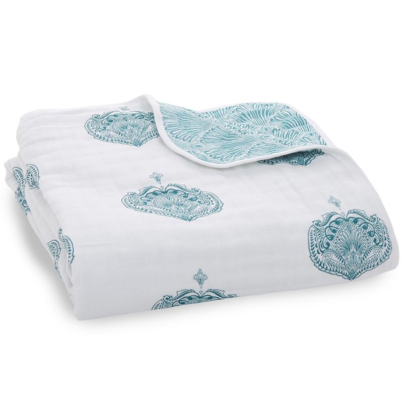 Couverture de rêve Dream blanket Paisley Teal (120 x 120 cm) aden + anais