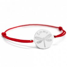 Bracelet cordon Libellule personnalisable (argent 925°)  par Petits trésors