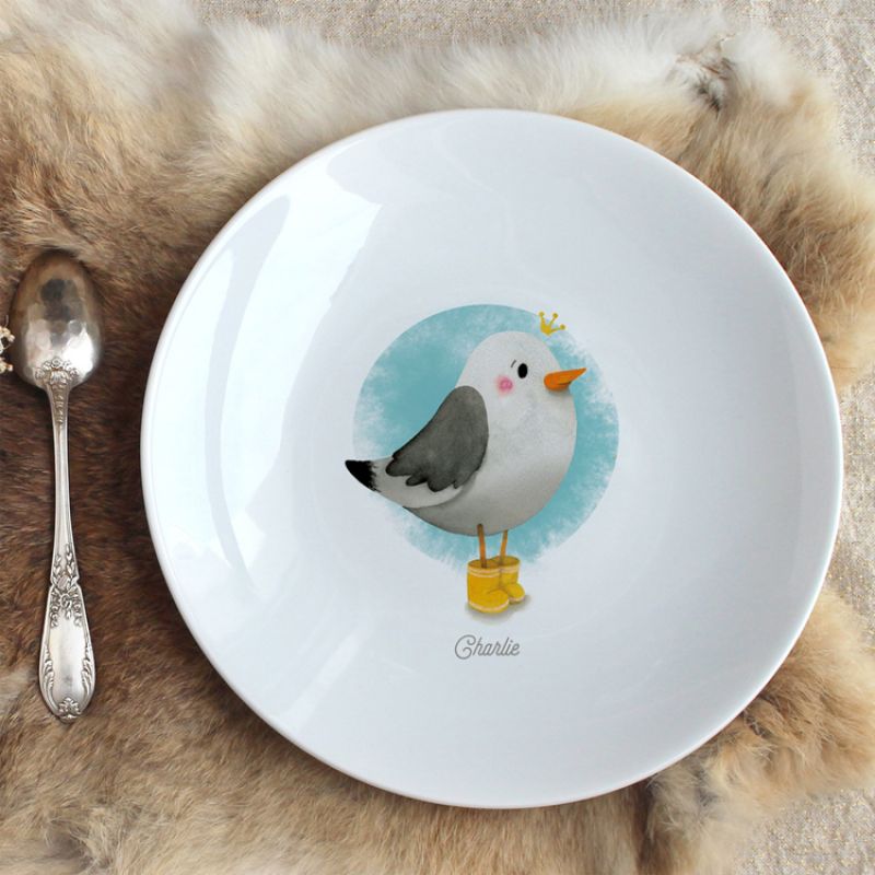 Assiette en porcelaine Mouette (personnalisable) Gaëlle Duval