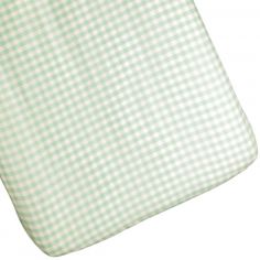 Drap housse percale de coton Vichy Vert Aqua (50 x 83 cm) - Kadolis