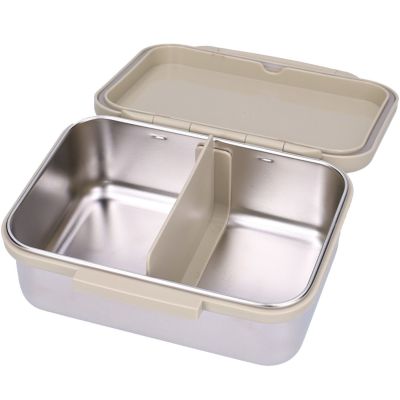 Lunch box inox 2 compartiments Pâquerettes sable