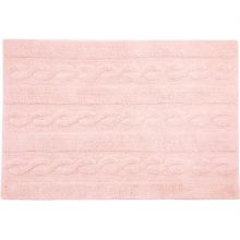 Tapis lavable unis à torsades rose (80 x 120 cm)  par Lorena Canals
