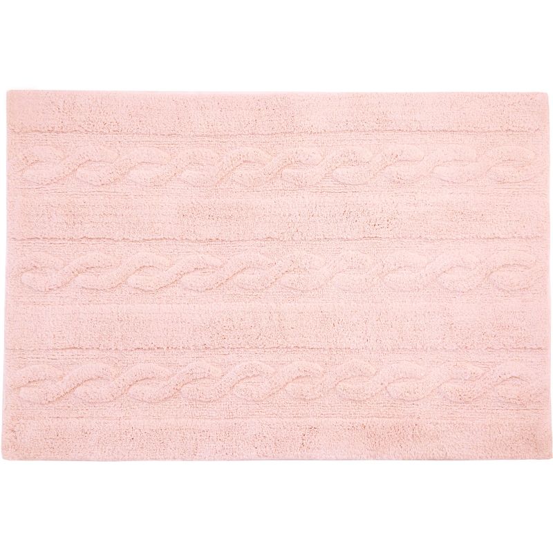 Tapis lavable unis à torsades rose (80 x 120 cm) Lorena Canals