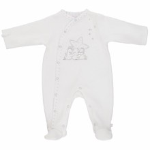 Pyjama chaud Poudre d'étoiles blanc (6 mois : 68 cm)  par Noukie's