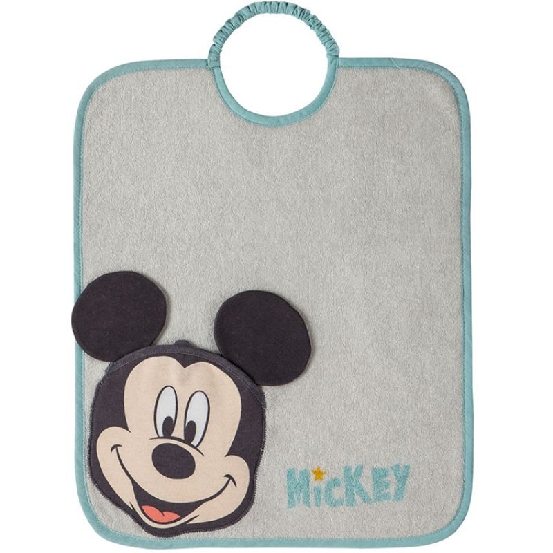 Bavoir élastique Bagolo Mickey à poche réversible Babycalin
