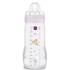 Biberon Easy Active 2ème âge Decor Lilas - Tétine débit X (330ml) - MAM