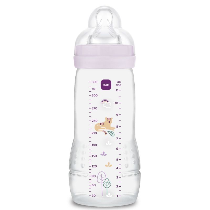 Biberon Easy Active 2ème âge Decor Lilas - Tétine débit X (330ml) MAM Produit 1