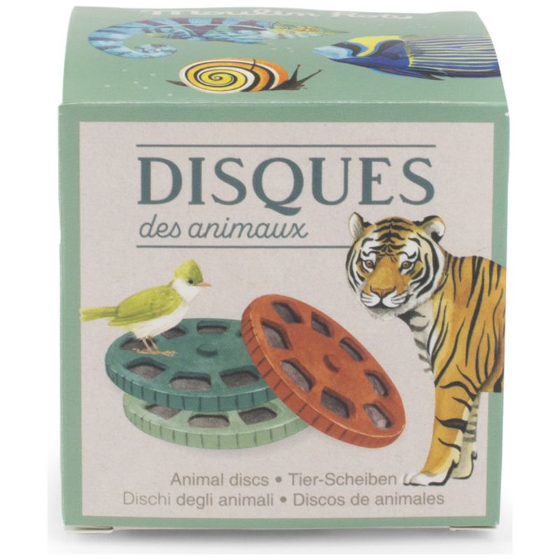 Boîte de 3 disques pour projecteur Tout autour du monde Moulin Roty Packaging 4