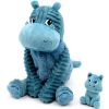 Peluche Bibou l'hippopotame maman et bébé Bleu (27 cm) Les Déglingos Produit 2