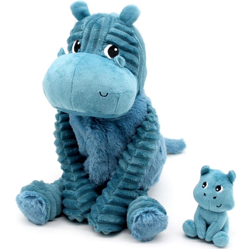 Peluche Bibou l'hippopotame maman et bébé Bleu (27 cm) Les Déglingos Produit 2