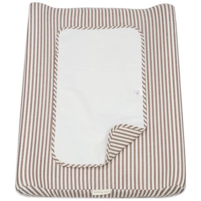 Matelas à langer avec housse Home Praliné Rayures Moka Walking Mum