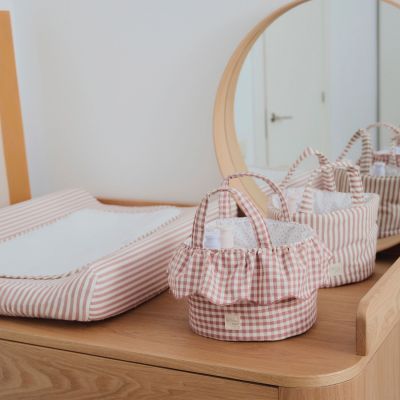 Matelas à langer avec housse Home Praliné Rayures Moka