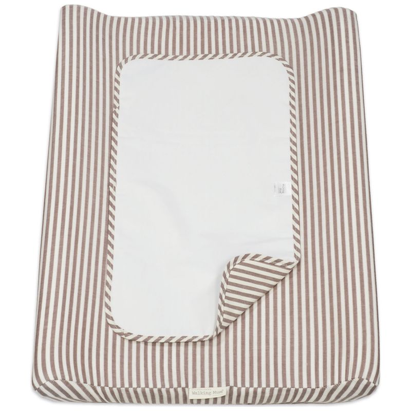 Matelas à langer avec housse Home Praliné Rayures Moka Walking Mum Produit 1