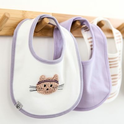 Lot de 3 bavoirs naissance Tiny Team Chat