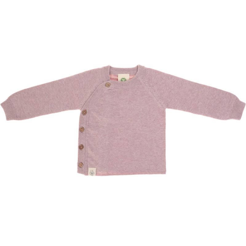 Gilet tricoté en coton bio GOTS rose (0-2 mois) Lässig