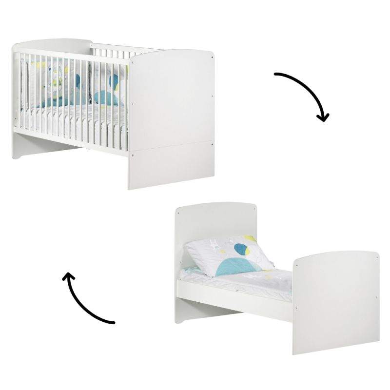 Lit bébé évolutif New Basic Little Big Bed blanc (70 x 140 cm) Baby Price Produit 1 grande taille