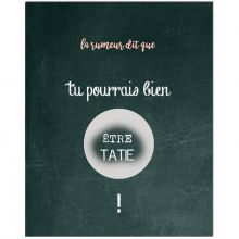 Carte à gratter Annonce de grossesse Chalkboard Tatie (8 x 10 cm)  par Les Boudeurs