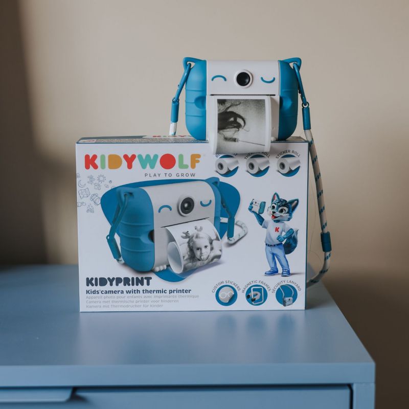 Appareil photo à impression thermique KIDYPRINT bleu KIDYWOLF Ambiance 9
