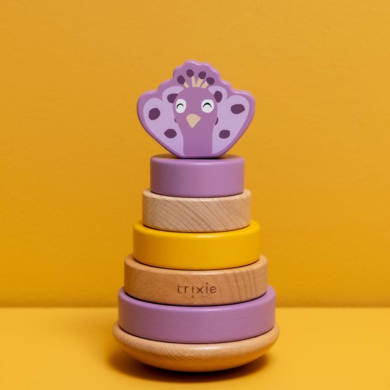 Pyramide à empiler en bois Mrs. Peacock Trixie Ambiance 6