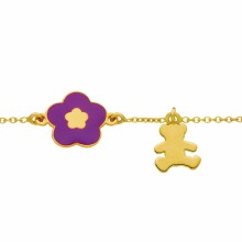 Bracelet enfant ourson fleur (or jaune 375°)  par LuluCastagnette