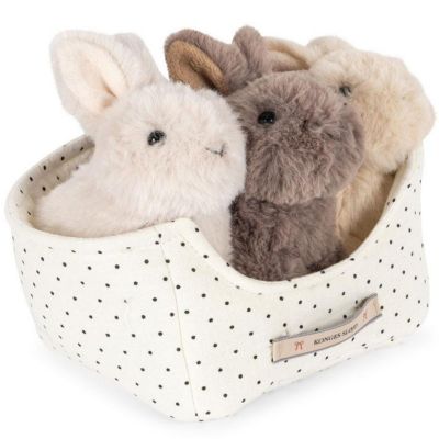 Panier 3 peluches lapin Konges Slojd
