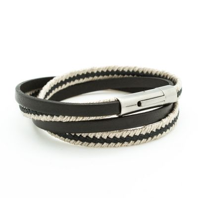 Bracelet Le Marin noir (acier) Petits trésors